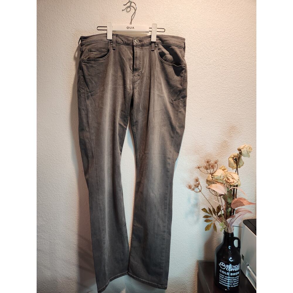 Paige Jake Slim Straight Leg Jeans Gray Denim Size 36 Stretch Comfort‎